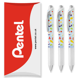 Pentel BLN75 Retractable Rollerball Pen - 0.5mm - Black - Pack of 3, Bento
