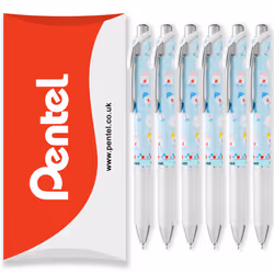Pentel BLN75 Retractable Rollerball Pen - 0.5mm - Black - Pack of 6, Takigori