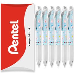 Pentel BLN75 Retractable Rollerball Pen - 0.5mm - Black - Pack of 6, Takigori