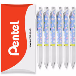 Pentel BLN75 Retractable Rollerball Pen - 0.5mm - Black - Pack of 6, Dango