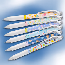 Pentel BLN75 Retractable Rollerball Pen - 0.5mm - Black - Pack of 6, Taiyaki
