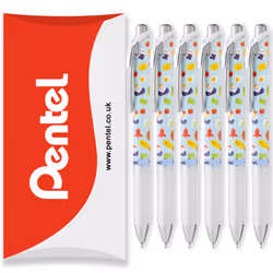 Pentel BLN75 Retractable Rollerball Pen - 0.5mm - Black - Pack of 6, Bento