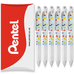 Pentel BLN75 Retractable Rollerball Pen - 0.5mm - Black - Pack of 6, Bento
