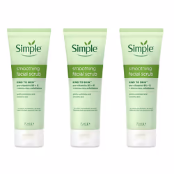 3 x 75ml Simple Kind To Skin Smoothing Facial Scrub