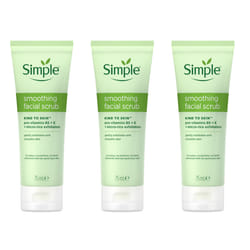 3 x 75ml Simple Kind To Skin Smoothing Facial Scrub
