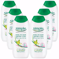 Simple Kind to Hair Gentle Care Shampoo, 6 Pack of 200ml