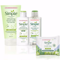 Simple Kind to Skin Micellar Wipes, Makeup Remover,Gelwash&Moisturiser