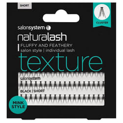 Salon System Naturalash Texture Individual Mink Eyelashes - Short Black