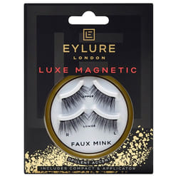 Eylure Luxe Magnetic Faux Mink Black Lashes - Opulent Accent - Adhesive Included