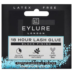 Eylure 18 Hour False Lash Glue - Black Finish - 4.5ml Quick Drying & Latex Free