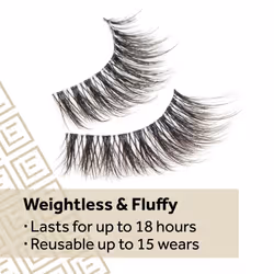 Eylure False Lashes  Luxe Cashmere No. 8 with Adhesive Included  1 Pair Black