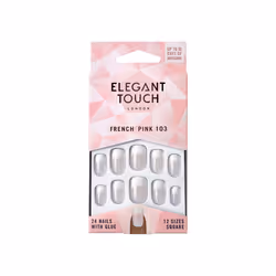 Elegant Touch FRENCH 103, Finger nails, Pink, White, Pattern, 24 pc(s), Blister
