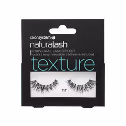 Salon System Naturalash Reusable Lashes - 117 Black Texture - Adhesive Included