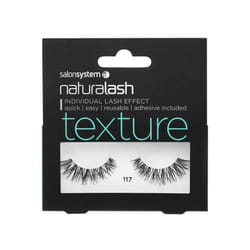 Salon System Naturalash Reusable Lashes - 117 Black Texture - Adhesive Included
