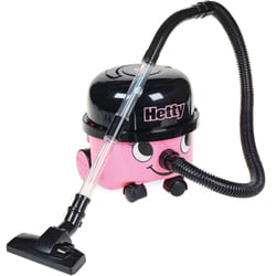 Casdon Henry & Hetty Toys - Hetty Vacuum Cleaner - Pink Vacuum Cleaner Toy with Real Function & Nozzle Accessories - Kids Cleaning Set - for Children