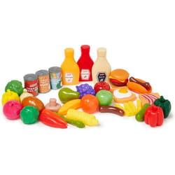 Play Food Set. 44 Piece Play Food Set for Children Aged 2+. Contains A Delicious Assortment of Fruits, Vegetables and Meals