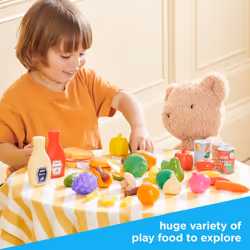 Play Food Set. 44 Piece Play Food Set for Children Aged 2+. Contains A Delicious Assortment of Fruits, Vegetables and Meals