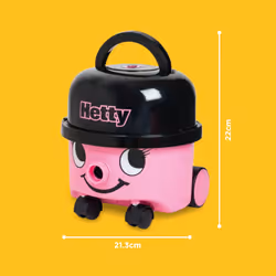Casdon Henry & Hetty Toys - Hetty Vacuum Cleaner - Pink Vacuum Cleaner Toy with Real Function & Nozzle Accessories
