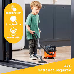 Casdon Henry & Hetty Toys - Henry Vacuum Cleaner - Red Vacuum Cleaning Toy with Real Function & Nozzle Accessories - Kids Cleaning Set - For Children
