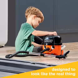 Casdon Henry & Hetty Toys - Henry Vacuum Cleaner - Red Vacuum Cleaning Toy with Real Function & Nozzle Accessories - Kids Cleaning Set - For Children