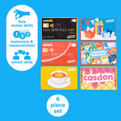 Casdon Pretend Play Cards Set | Realistic Credit & Gift Cards for Imaginative Play | For Children 3+ | Teaches Financial Concepts!