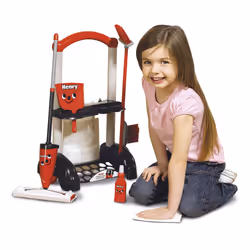 Henry Cleaning Trolley Toy Set - Casdon 630 Kids Play -  cleaning trolley henry casdon 630 toy kids play set
