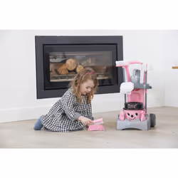Henry & Hetty Toys - Hetty Deluxe Cleaning Trolley - Pink Hetty-Inspired Toy Playset with Working Hand Vacuum - Kids Cleaning Trolley Set with