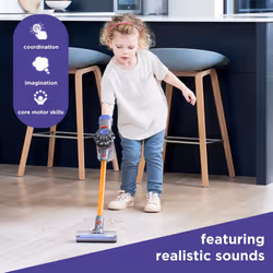 Casdon Dyson Cordless Vacuum Interactive Toy for Children Aged 3+  Purple