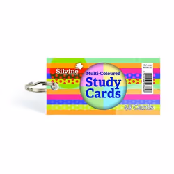 Silvine Multicoloured Study Cards 100x50mm (Pack 48) - PADSCAC