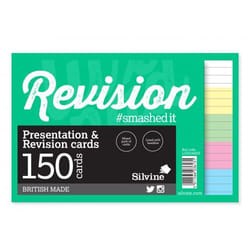 Silvine Revision and Presentation Cards Ruled 152x102mm Assorted Colou
