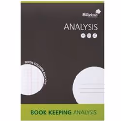 Silvine SJA4A Book Keeper Analysis book. 32 page booklet with heavyweight covers and seven column analysis ruling.