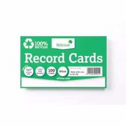 Silvine 100 Recycled Flash Revision Cards 127 x 76mm Ruled (Pack 10) -