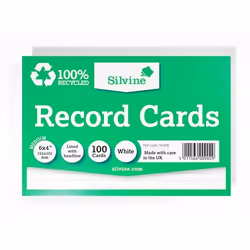 Silvine 100 Recycled Flash Revision Cards 152 x 104mm Ruled (Pack 10)
