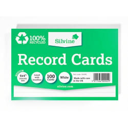 Silvine 100 Recycled Flash Revision Cards 152 x 104mm Ruled (Pack 10)