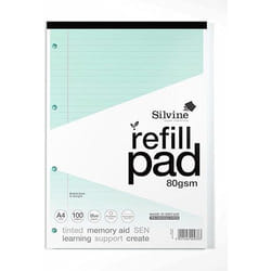 Silvine SEN Refill Pad A4 With Tinted Coloured Papers 100 Page Ruled W