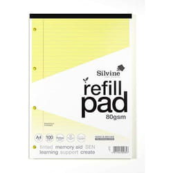 Silvine SEN Refill Pad A4 With Tinted Coloured Papers 100 Page Ruled W