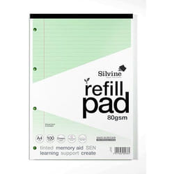 Silvine SEN Refill Pad A4 With Tinted Coloured Papers 100 Page Ruled W