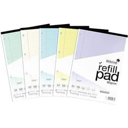 Silvine SEN Refill Pad A4 With Tinted Coloured Papers 100 Page In 5 As