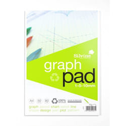 Silvine RECY GRAPH PAD 1/5/10 A4 50P