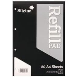 Silvine A4 Refill Pad Plain 160 Pages Black (Pack 6) - A4RPP