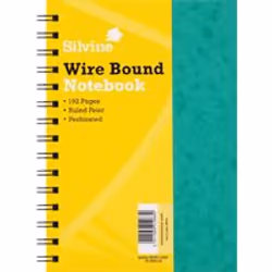 Spiral bound. feint ruled notebook with stiff cover. 96 leaves. A5 Pack 6.