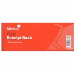 Receipt Part Book 3x8 (76x203mm) Counter Foil Silvine 233. White pages.