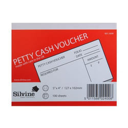 Silvine Petty Cash Voucher Pad 127x101mm 100 Pages White (Pack 24) - 2