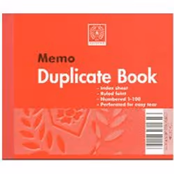 Silvine Duplicate Book - Memo. Manufactured from quality bank paper with laminated Red covers. Features include. white pages ...
