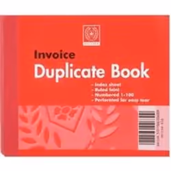 Duplicate Book 4x5 (102x127mm) Invoice Silvine 616. White numbered pages.