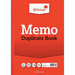 Silvine A4 Duplicate Memo Book Carbon Ruled 1-100 Taped Cloth Binding