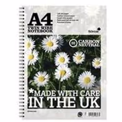 Silvine CO2 Neutral Notebooks. For every ton of paper produced 6.1 trees are planted. Twin wire A4 notebook with 120 lined pa ...