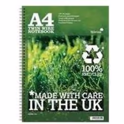 Silvine Premium A4 Notebook. Premium side wirobound pad manufactured in the UK. Each pad contains 120 pages of 100% recycled ...