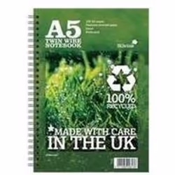 Silvine Premium A5 Notebook. Premium side wirobound pad manufactured in the UK. Each pad contains 120 pages of 100% recycled ...