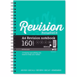 Silvine Revision Notebook Twinwire A4 Green (Pack 5) EX751